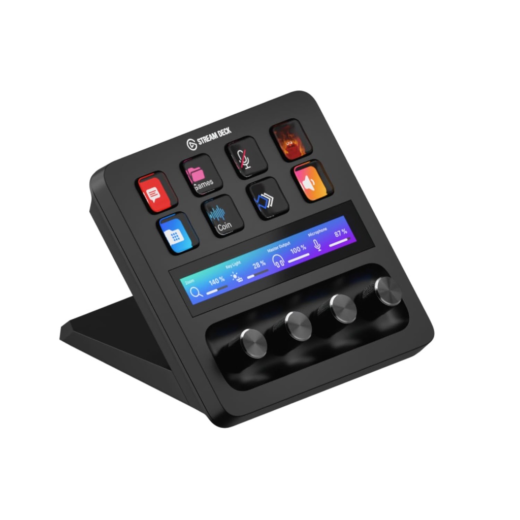 Elgato Stream Deck +, mezclador de audio, consola de producción y controlador de estudio para creadores de contenido, streaming, juegos, con diales de tira táctil personalizables y teclas LCD 