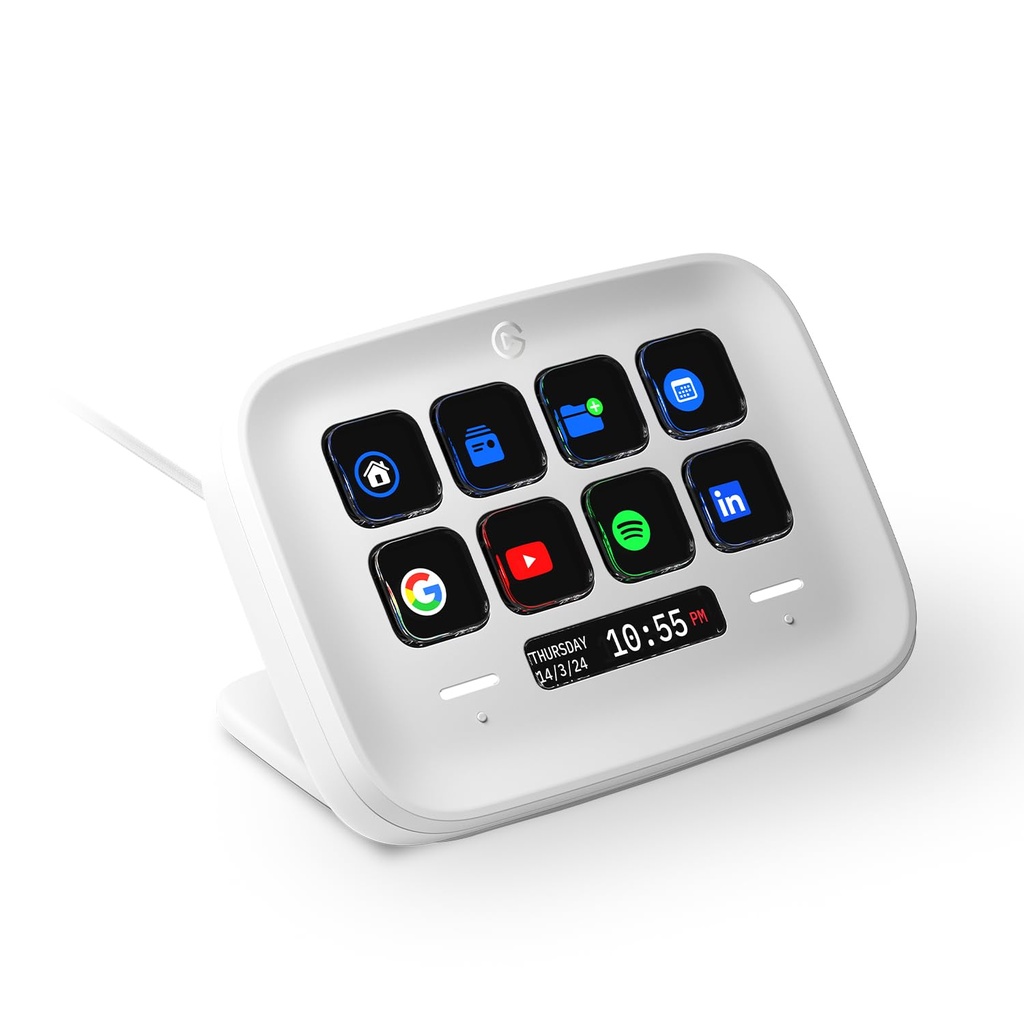 Elgato Stream Deck Neo – 8 teclas personalizables, 2 puntos táctiles, agiliza tareas y flujos de trabajo - Controla Word, Excel, PowerPoint, Teams, Zoom, Spotify y más, configuración de arrastrar y