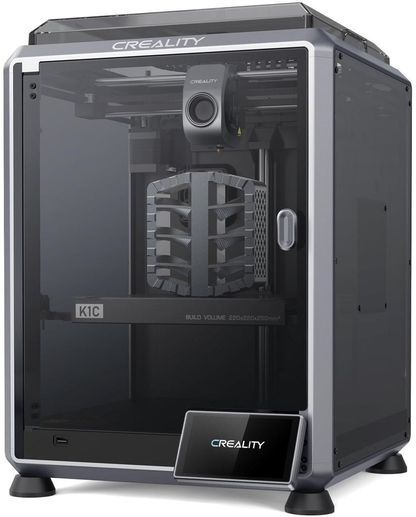 Creality K1C Impresora 3D, Nivelación Automática de Alta Velocidad de 600mm/s, Extrusora Directa Robusta Libre de Obstrucciones K1 SE Impresora 3D Actualizada con Cámara AI, Soporte de Modo Silencioso