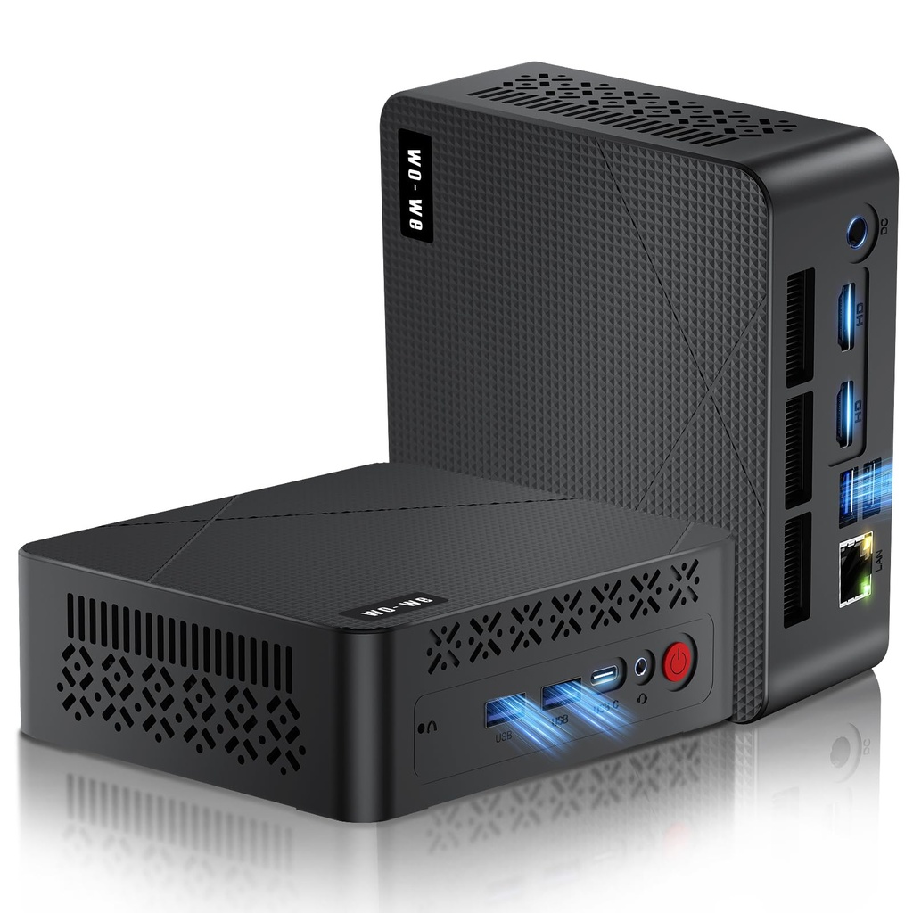wo-we H5 Mini PC Intel Twin Lake N150 (Beat N100/N95) 16 GB RAM 512 GB M.2 PCIe SSD 4C/4T 4K Triple Display Dual HDMI y Type-C, USB 3.2 x4 Mini computadora de escritorio para el hogar, oficina