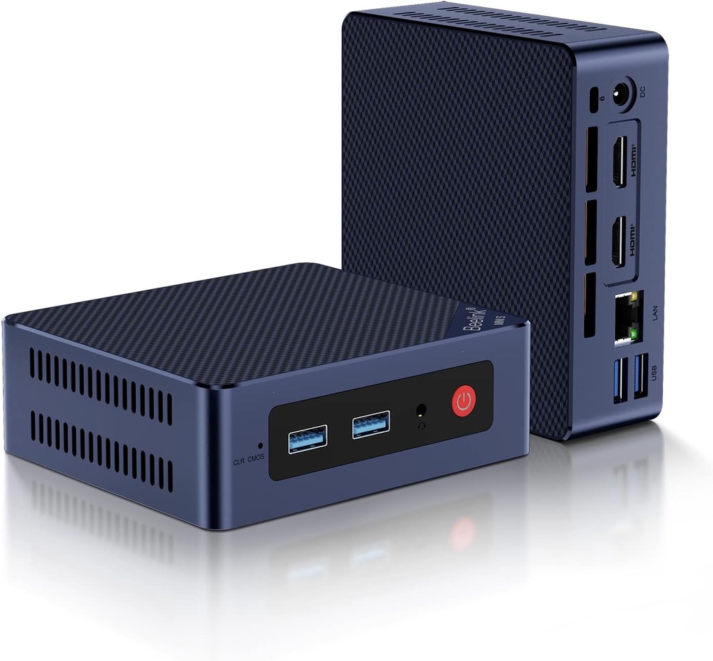 Beelink Mini PC, MiniS con procesador de 11ª generación N5095, 8 GB DDR4 256 GB SSD Mini computadoras de escritorio