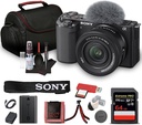 Sony ZV-E10 - Kit de cámara sin espejo con lente de zoom de potencia de 16-50mm II (negro) | Sensor APS-C | Herramienta compacta para creadores + tarjeta de 64GB + bolsa + lector de tarjeta + cable