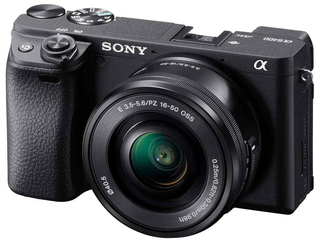 Sony Alpha a6400 - Cámara digital sin espejo compacta con lente intercambiable APS-C, enfoque automático en tiempo real del ojo, video 4K, pantalla abatible y lente de 16-50mm - Compatible con montura