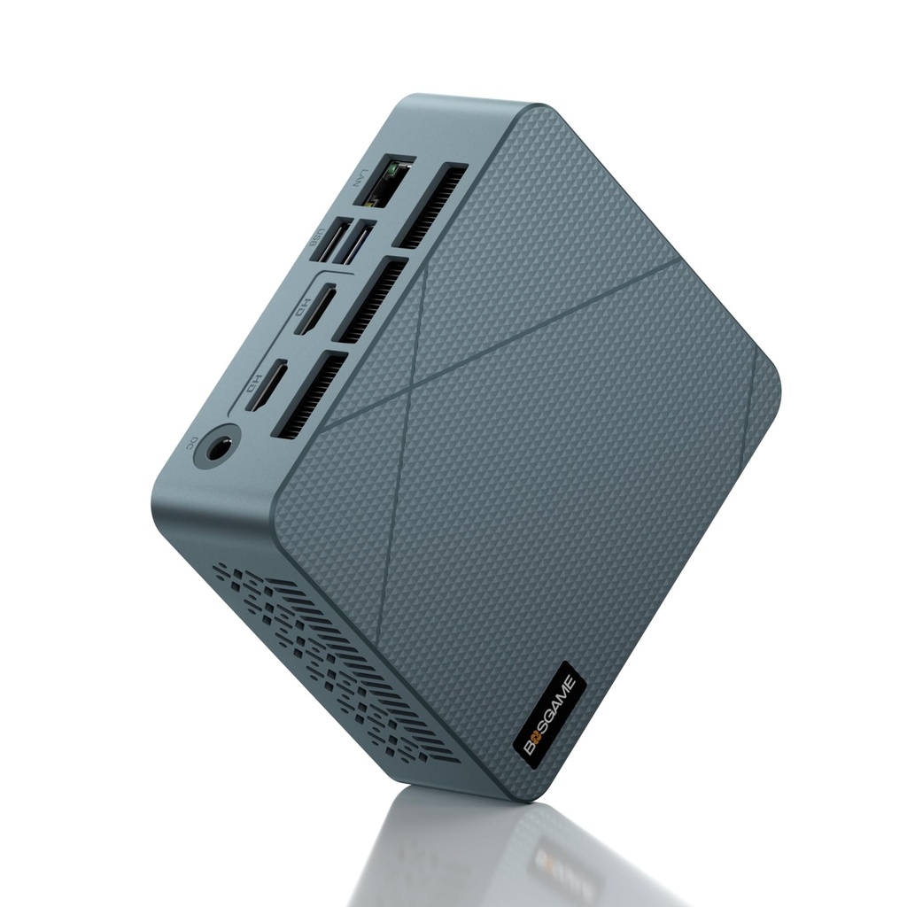 BOSGAME E2 Mini PC con AMD Ryzen 5 3550H, 16GB RAM 512GB NVMe SSD, pantallas triples vía USB-C y HDMI dual, Gigabit Ethernet, computadora de escritorio compacta para negocios, oficina y escuela