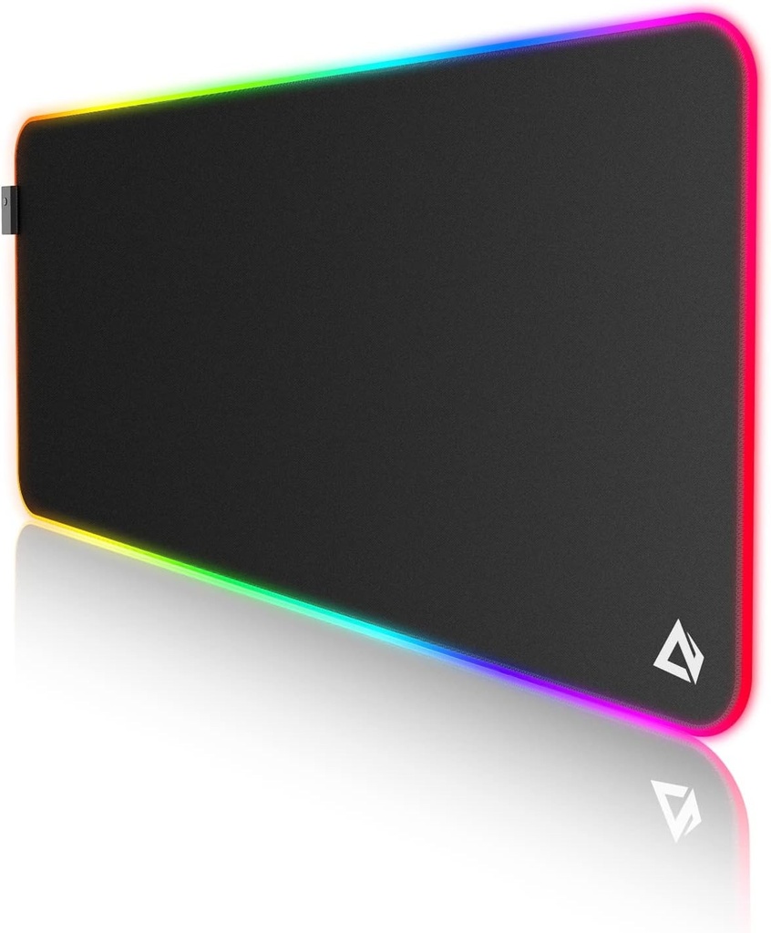 EASEMO Alfombrilla de mouse para juegos, RGB, XXL grande (35.4 x 15.75 x 0.16 pulgadas) con 7 colores LED, 11 modos de iluminación