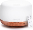 ASAKUKI - Difusor de aceites esenciales con control remoto, vaporizador humidificador ultrasónico, para aromaterapia, temporizador e interruptor de seguridad de apagado automático, marrón, 16.9 fl oz