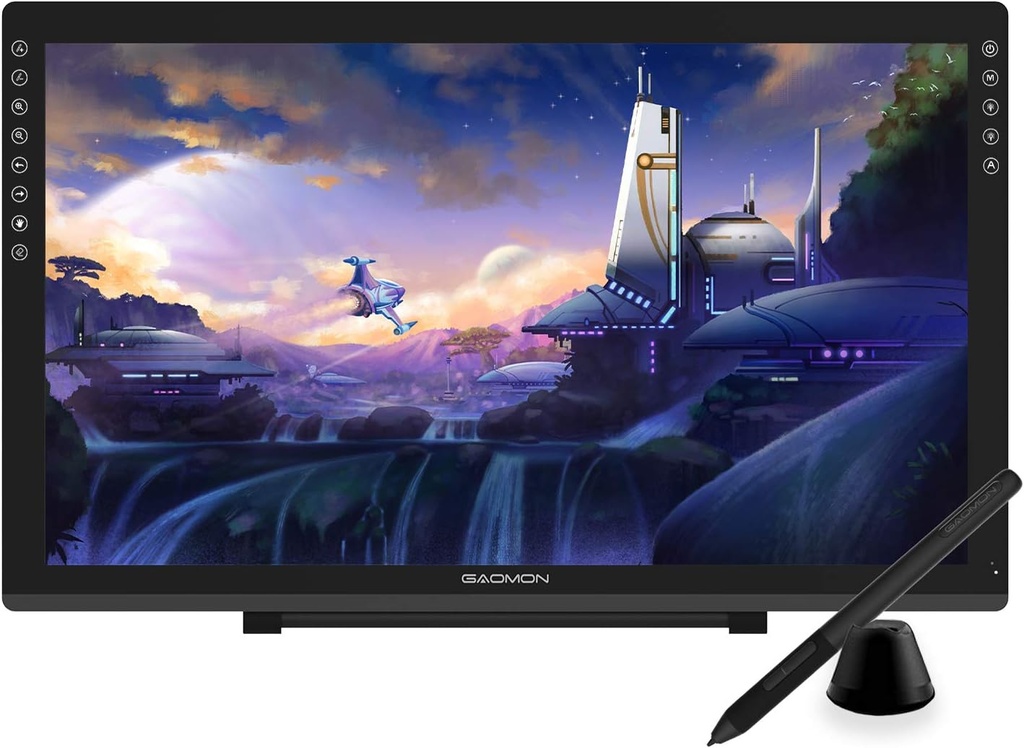 GAOMON PD2200 Tableta de dibujo con pantalla, laminada con 8 botones táctiles, 130% sRGB, tableta gráfica de 21.5