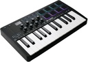 M-VAVE Controlador de teclado MIDI USB de 25 teclas con 8 almohadillas retroiluminadas, teclado dinámico profesional semiponderado Bluetooth, 8 perillas y producción de música, software incluido