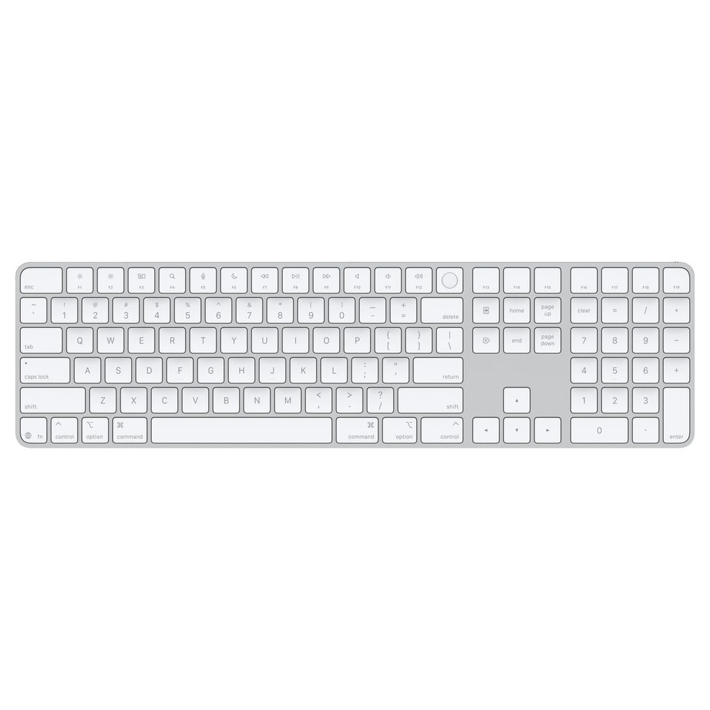 Apple - Teclado Magic Keyboard con Touch ID y teclado numérico para modelos Mac con Apple Silicon - Inglés estadounidense - Teclas blancas