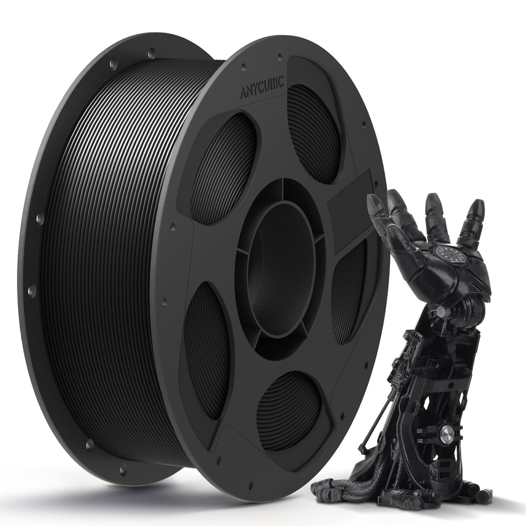 ANYCUBIC - Filamento PLA para impresora 3D de 1.75 mm (1/16 pulgadas), RFID, precisión dimensional de +/- 0.02 mm, bobina de 2.2 libras), color negro perla