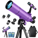 Telescopio para niños y adultos, 3.150 in de apertura, 19.685 in, telescopio astronómico profesional para adultos de alta potencia, telescopios de viaje portátiles para principiantes con trípode y adaptador, calcomanías, mochila 