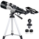 Telescopio para niños principiantes, apertura de 70 mm, telescopio refractor astronómico de 400 mm para adultos estudiantes - Telescopios de viaje con trípode, adaptador para teléfono (Plata) 