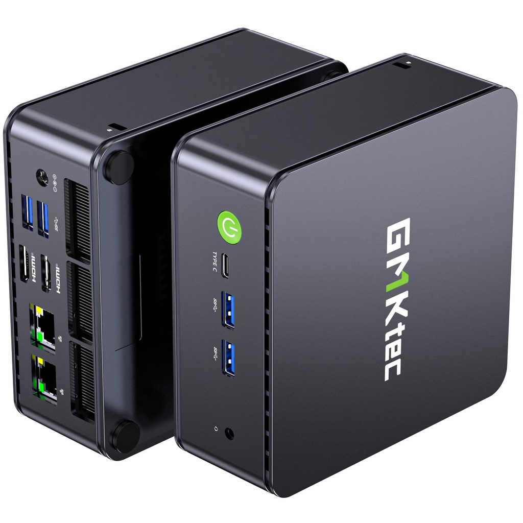 GMKtec Mini PC G11, AMD AMD Ryzen™ Embedded R2514 , 16 GB de RAM y 256 GB PCIe3.0 SSD computadora de escritorio con LAN dual 2.5G, BT 5.2, WiFi 6E, triple pantalla/hogar y oficina