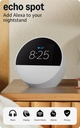 Amazon Echo Spot (2024) Parlante/Despertador Inteligente Con Alexa – Blanco Glaciar