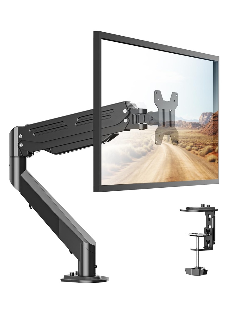 Bracwiser Soporte para monitor de 17 a 32 pulgadas con resorte de gas ajustable, soporte de hasta 22 libras