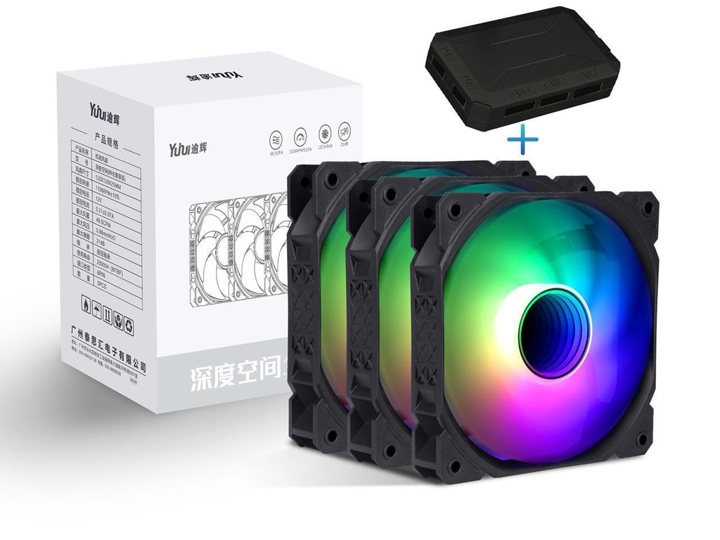 Disipador SAMA IMB 3 in 1 ARGB Fan Kit with Fan Hub, Addressable RGB 120mm