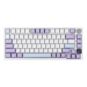EPOMAKER Ajazz AK820 Pro Teclado mecánico inalámbrico 75% con pantalla inteligente TFT y perilla, teclado para juegos montado en junta, Bluetooth/2.4GHz/USB-C con cable (morado, interruptor de regalo)