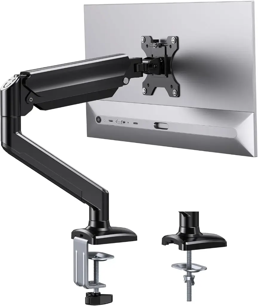 ErGear Brazo de monitor único para pantallas de 13 a 34 pulgadas, de gas ajustable