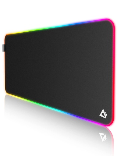 [MOUP-00009457] EASEMO Alfombrilla de mouse para juegos, RGB, XXL grande (35.4 x 15.75 x 0.16 pulgadas) con 7 colores LED, 11 modos de iluminación