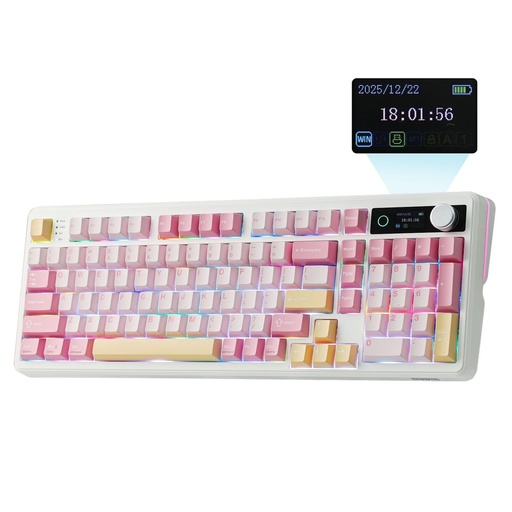 [TCL-00012711] EPOMAKER TH99 PRO Teclado mecánico 96% con pantalla y perilla, 10000mAh, 2.4 GHz/BT, intercambio en caliente, controlador personalizado, retroiluminación RGB, tecla PBT, teclado inalámbrico para129,99