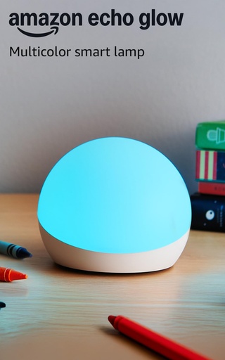 [ALEX-00012387] Echo Glow – Lámpara inteligente multicolor, Compatible con Alexa