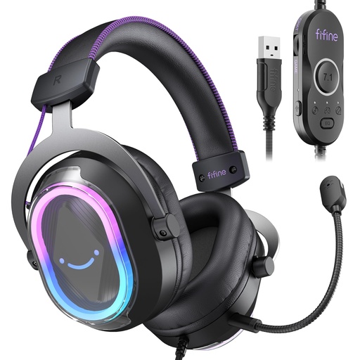 [ADF-00012145] FIFINE Auriculares USB con cable para juegos PC H13