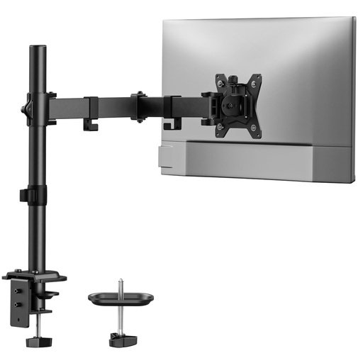 [BM-00010560] HUANUO Soporte para monitor único, brazo de monitor para monitores de 13"-32" de hasta 17.6 libras, soporte de monitor ajustable con altura máxima de 16", soporte de escritorio con abrazadera en C y
