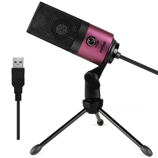 [MCRF-00008732] Microfono USB De Condensador FIFINE K669 - Cardioide Para PC, PS4, Mac - Para Streaming - Podcast - Twitch. (Pink)