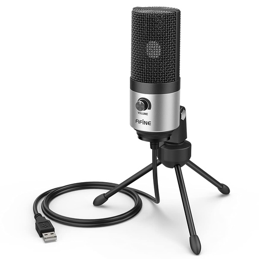 [MCRF-00004345] Microfono USB De Condensador FIFINE K669S - Cardioide Para PC, PS4, Mac - Para Streaming - Podcast - Twitch. (Silver)