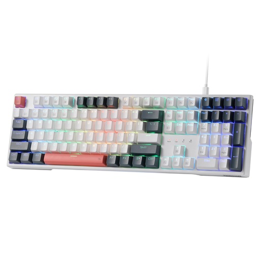 [TCL-00012384] Redragon Teclado para juegos K668 RGB, teclado mecánico con cable de 108 teclas con 4 teclas de acceso rápido adicionales, espumas absorbentes de sonido, enchufe intercambiable en caliente mejorado, 2
