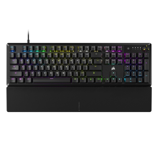 [TCL-00009160] Teclado Mecánico Corsair K70 CORE RGB con reposamanos - Interruptores lineales rojos Corsair MLX prelubricados - Amortiguación de sonido - Dial de control de medios