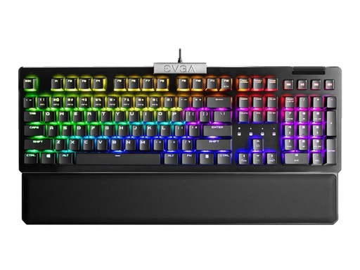 [TCL-00010062] Teclado mecánico EVGA Z15 RGB USB Gaming Keyboard, RGB Backlit LED, Hotswappable Mechanical Kailh Speed Silver Switches (Linear), 821-W1-15US-KR, Black