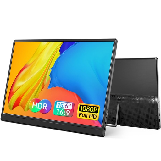 [MNT-00009808] Yxk Monitor portatil de 15.6 pulgadas 1080P USB-C HDMI Ultra-Slim Monitor de viaje con soporte, para laptop, PC, teléfono Mac, PS, Xbox, Swich IPS