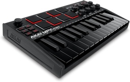 [ADIO-00005723] AKAI Professional MPK Mini MK3 - 25 Key USB MIDI Keyboard Controller With 8 Backlit Drum Pads, 8 Knobs and Music Production Software included (Black)