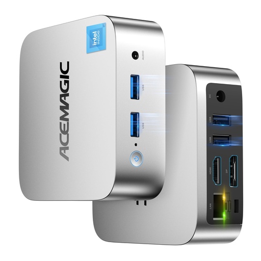 [PC-00012404] ACEMAGIC Vista Mini V1 Mini PC, 12ª generación Alder Lake-N N97 (Beat N150/N100/N95, hasta 3.6 GHz), 16 GB DDR4 RAM 512 GB SSD