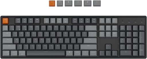 [TCL-00012381] Keychron Teclado mecánico inalámbrico para juegos K10 de tamaño completo de 104 teclas Bluetooth para Mac Windows K Pro, interruptor rojo, multitarea/retroiluminación LED blanca/teclado de computadora