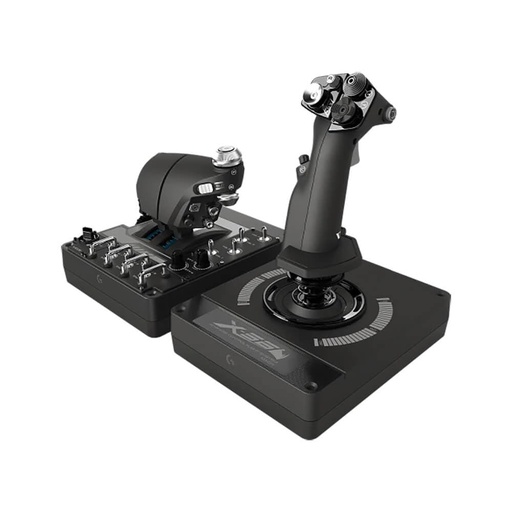 [SMC-00012922] Logitech G X56 H.O.T.A.S - Controlador de juego de simulador de vuelo de acelerador y joystick, 4 opciones de resorte, +189 controles programables, iluminación RGB, 2 USB, PC - negro 