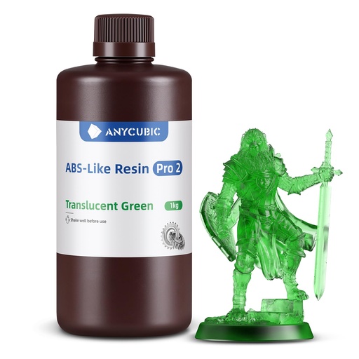[RESI-00012927] ANYCUBIC Resina para impresora 3D, resina similar a ABS Pro 2 con resistencia y tenacidad mejoradas, rendimiento muy superior a la resina similar al ABS, bajo olor, amplia compatibilidad para todas 