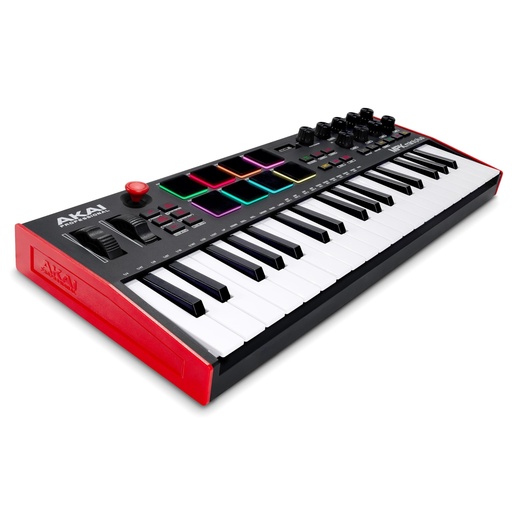 [ADIO-00012144] Akai Professional MPK Mini Plus - Controlador de teclado MIDI USB con 37 mini teclas, 8 almohadillas MPC, secuenciador, E/S MIDI/CV/puerta 