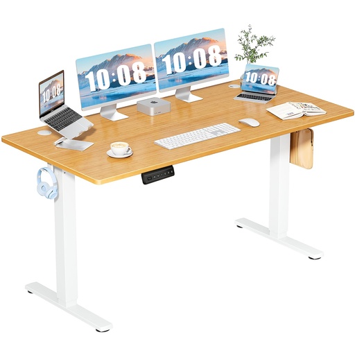 [ADIO-00013252] DUMOS – Escritorio eléctrico de altura ajustable de 63 pulgadas (160 cm), estaciones de trabajo para computadoras de pie a sentado, mesa grande de PC para oficina en casa, mesas de escritura y juegos 