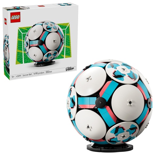 [PR-00064] LEGO Editions - Balón de fútbol – Juguete de construcción para niños – Decoración deportiva coleccionable para niños y niñas, a partir de 10 años – Incluye micro estadio – Idea de regalo para cumpleaños – 43019