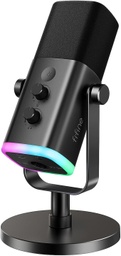 [MCRF-00009093] Microfono FIFINE AM8 Negro - Conexion XLR/USB - Iluminacion RGB - Con Conector para auriculares.