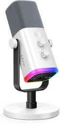 [MCRF-00009094] Microfono FIFINE AM8 Blanco - Conexion XLR/USB - Iluminacion RGB - Con Conector para auriculares.