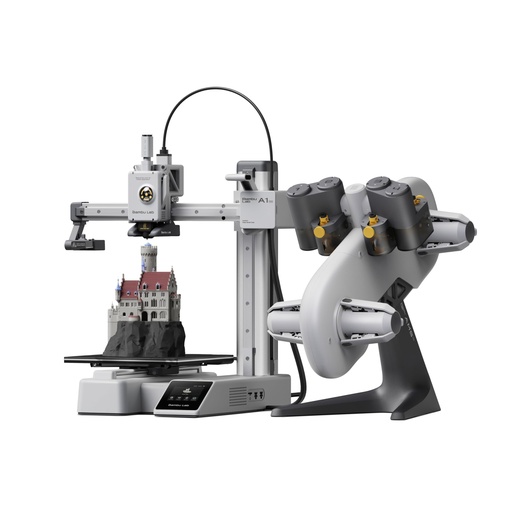 [PR-00156] Bambu Lab A1 Mini Combo A1 Mini Impresora 3D A1 y AMS Lite, compatible con impresión 3D multicolor, alta velocidad y precisión, calibración totalmente automática y compensación de caudal activo, ≤48 dB Impresoras 3D Silenciosas FDM
