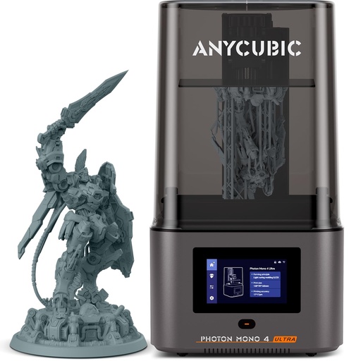 [PR-00185] ANYCUBIC Impresora de resina 10K 3D, Photon Mono 4 Ultra con pantalla LCD mono de 7’’ y fuente de luz COB, velocidad máxima de impresión de hasta 120mm/h, pantalla táctil HD con 8 idiomas, tamaño de