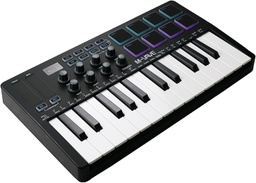 [ADIO-00010550] M-VAVE Controlador de teclado MIDI USB de 25 teclas con 8 almohadillas retroiluminadas, teclado dinámico profesional semiponderado Bluetooth, 8 perillas y producción de música, software incluido
