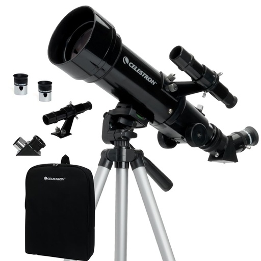 [PR-00228] Celestron - Telescopio refractor portátil Travel Scope 70 - Apertura de 70 mm, óptica de vidrio totalmente recubierta - Incluye trípode, mochila y software - Ideal para principiantes y viajes 