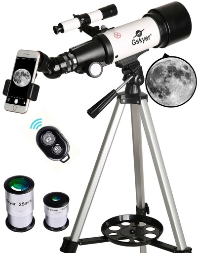 [PR-00229] Gskyer Telescopio, 2.756 in Apertura 15.748 in AZ Mount Astronómico Telescopio de refracción para niños principiantes - Telescopio de viaje con bolsa de transporte, adaptador de teléfono y control remoto inalámbrico. 