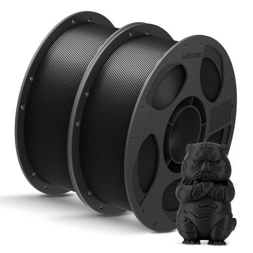 [PR-00256] ANYCUBIC Paquete de filamento PLA de 1.75mm, filamento PLA para impresión 3D de 1.75mm, precisión dimensional +/- 0.02mm, carrete de 2.2 lbs (1KG), 2KG Negro+Negro 