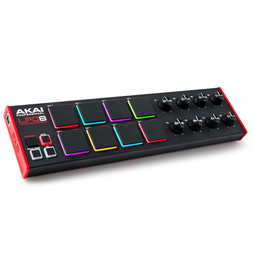 [ADIO-00004632] AKAI Professional LPD8 - USB MIDI Controller with 8 Responsive RGB MPC Drum Pads